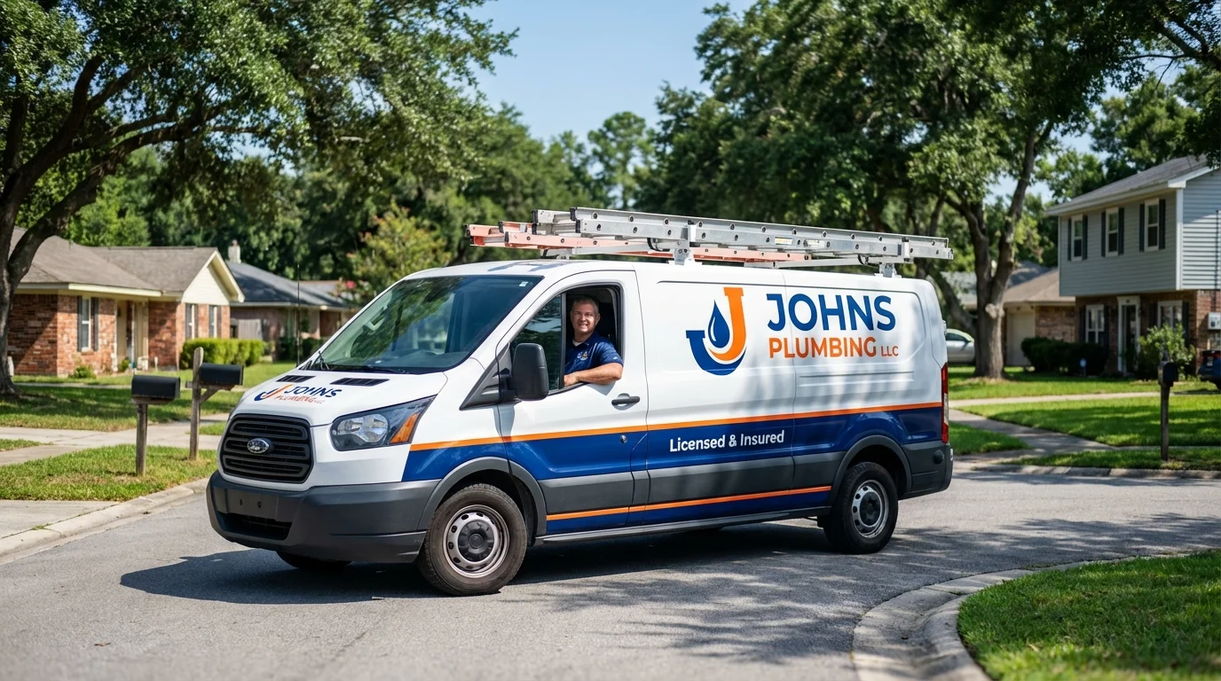 Johns Plumbing LLC service van in West Liberty, WV