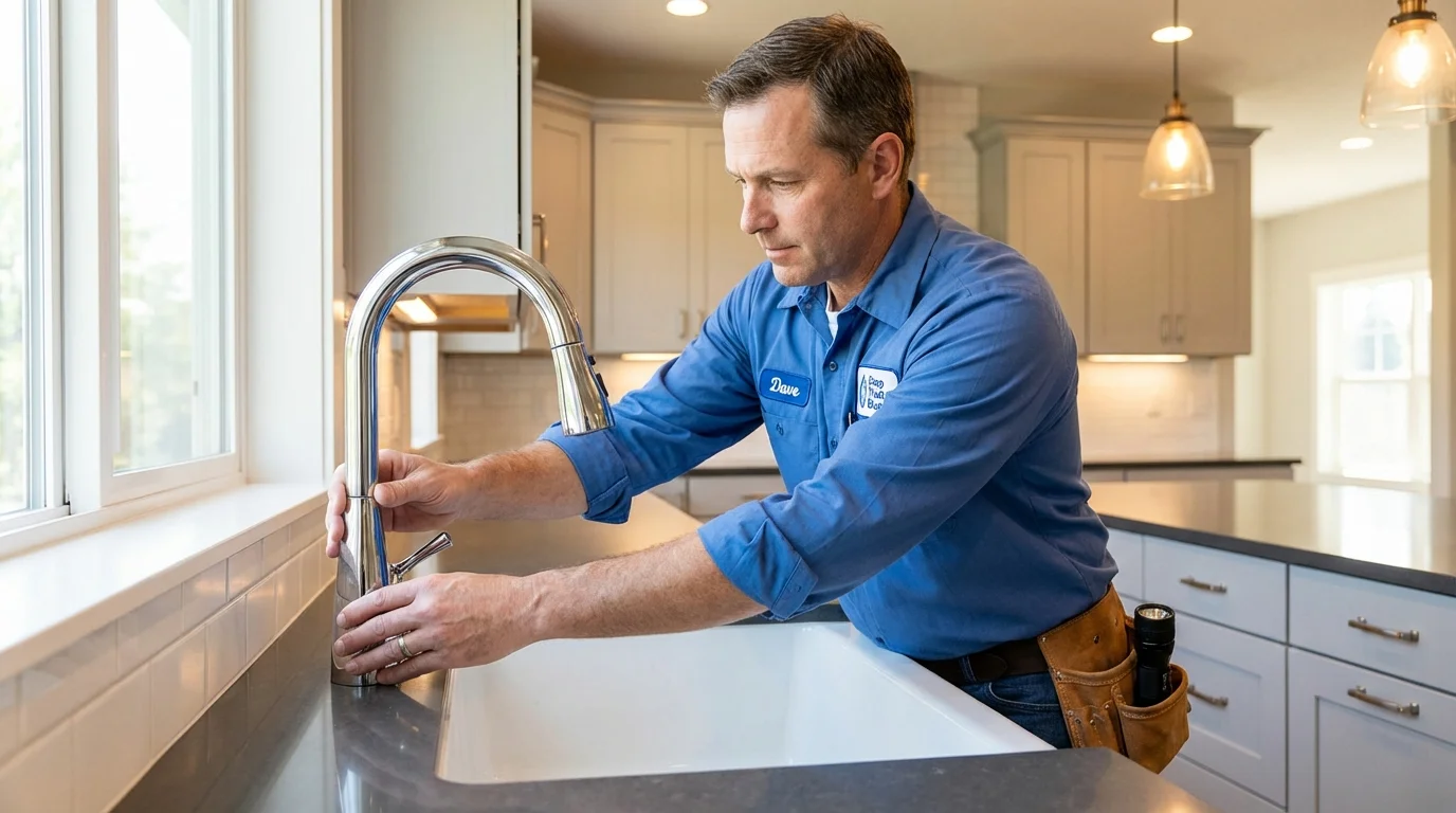 Kitchen faucet installation by Johns Plumbing LLC in West Liberty